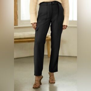Rachel Zoe Black Ponte Cargo Dress Pants Size M
